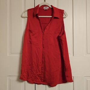 Express Vibrant Red Sleeveless Blouse
